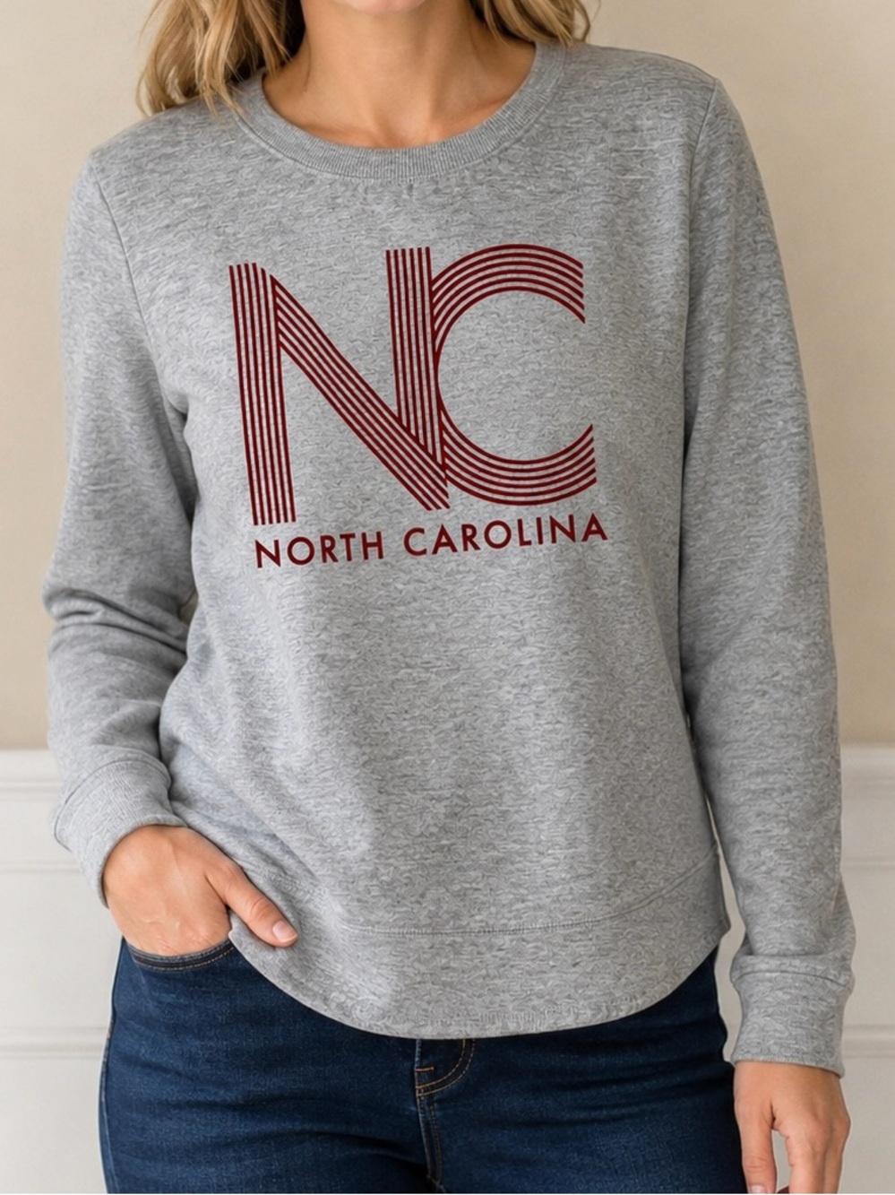 State of Mine NC Gray Tunic Sweatshirt Size L